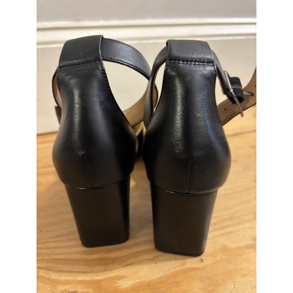 Johnston & Murphy Women's Black Leather Vicki Ankle Strap Heels Size 11M $148 - Picture 3 of 6